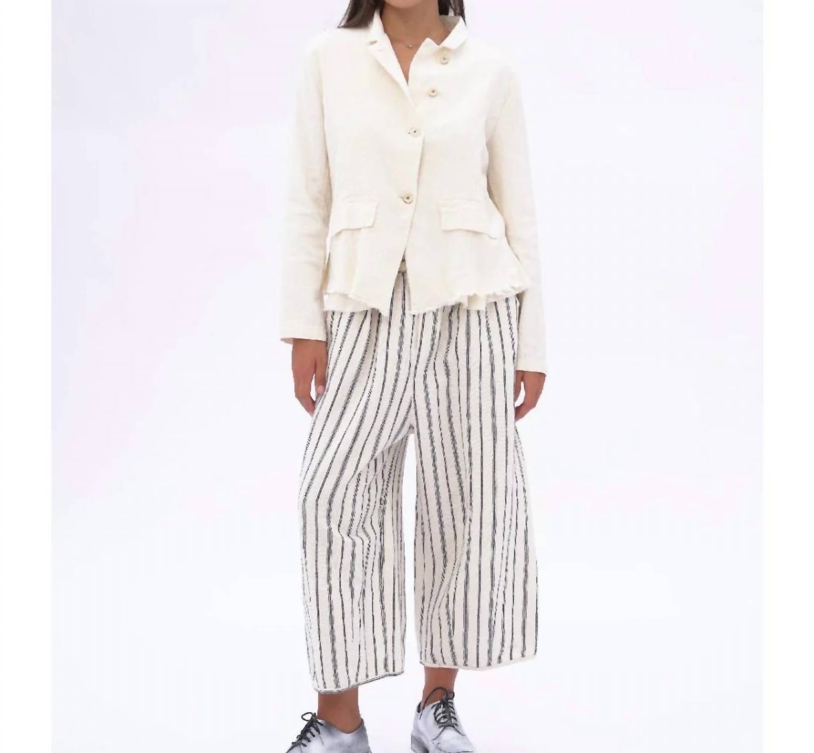 Baci - Cotton Linen Blend Raw Edge Layered Jacket