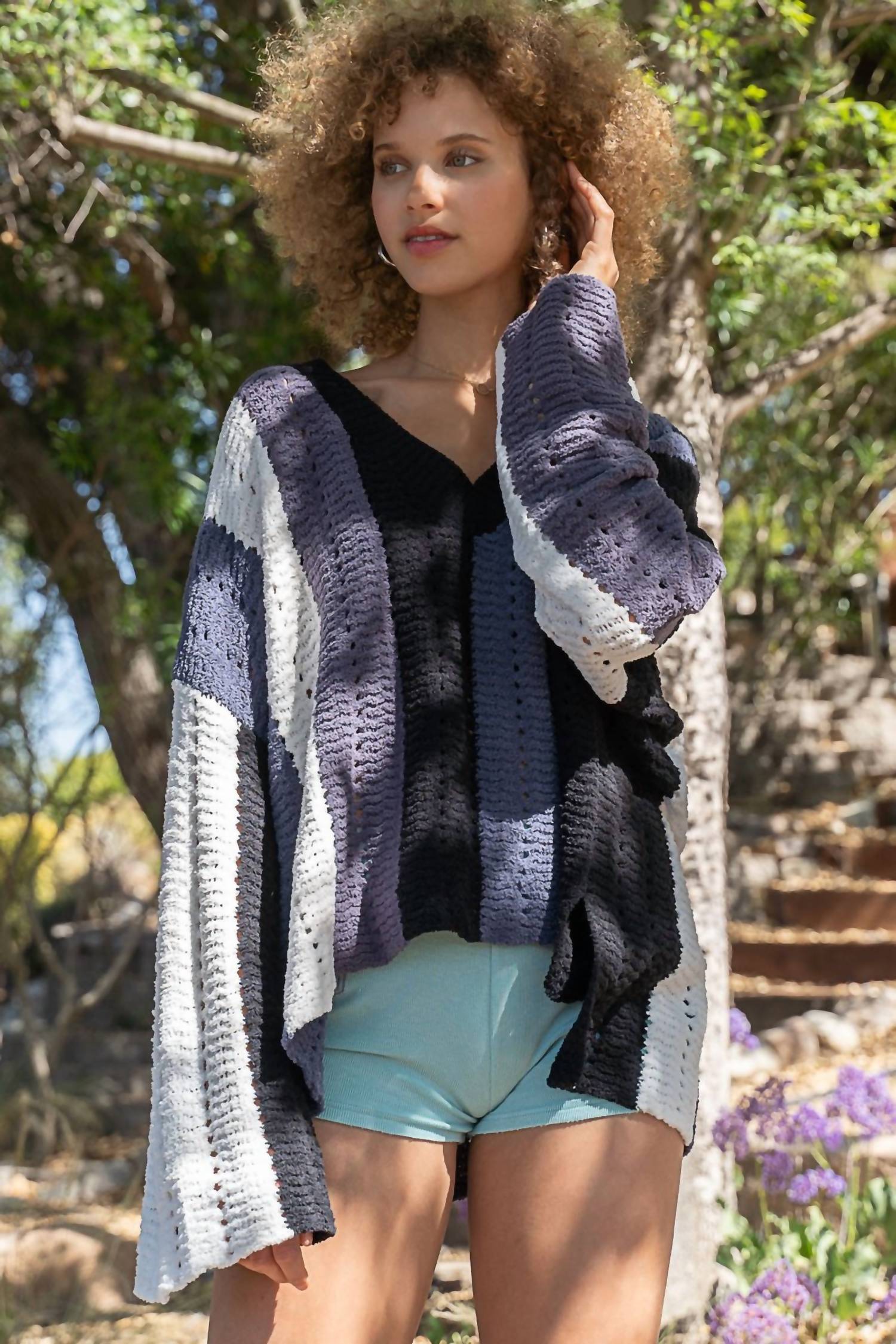 Pol - Soft Striped V-neck