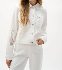 Joseph Ribkoff - Lace Embroidered Denim Jacket