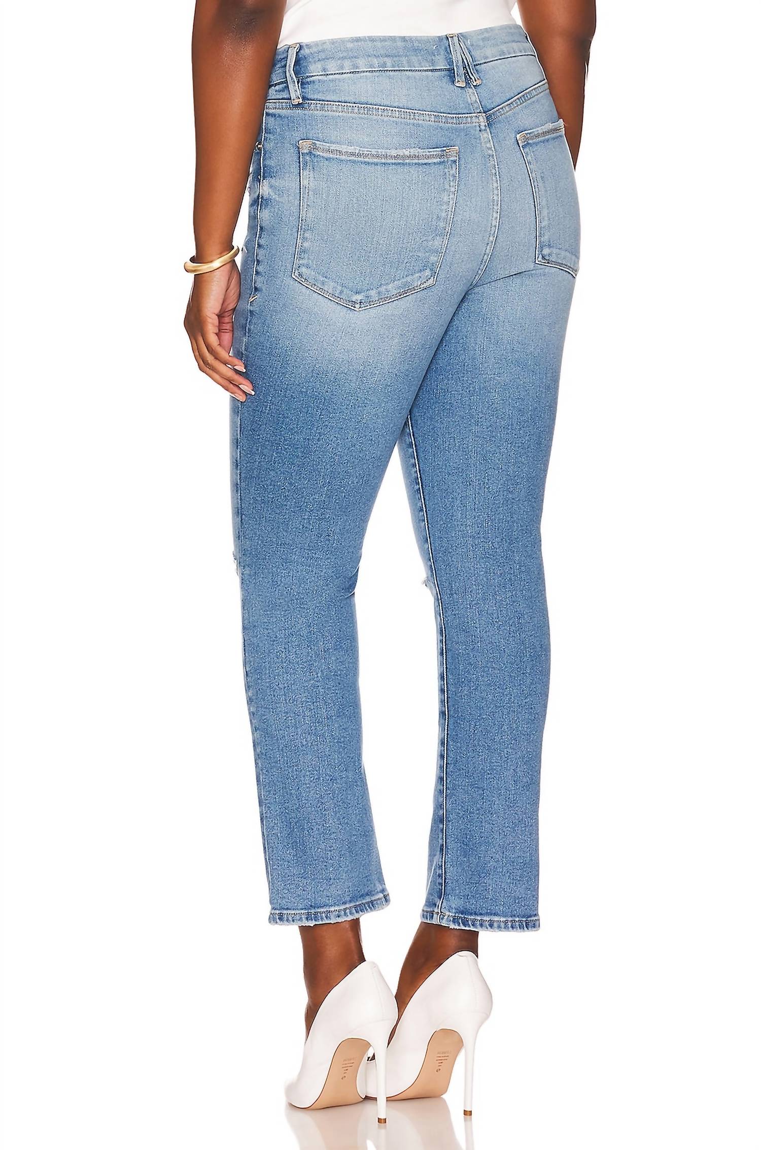 Good American - Good Classic With Knee Slits Jeans
