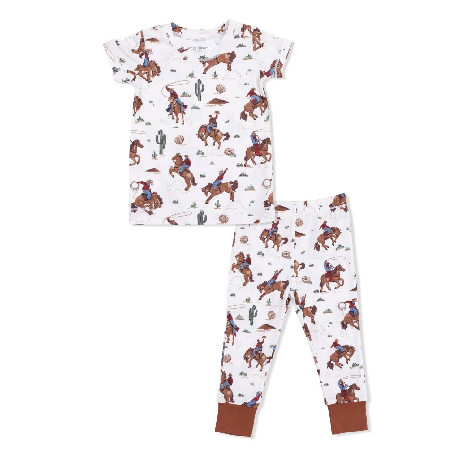 Angel Dear - Kids Buckaroo Western Bamboo Short Sleeve Pajama Set