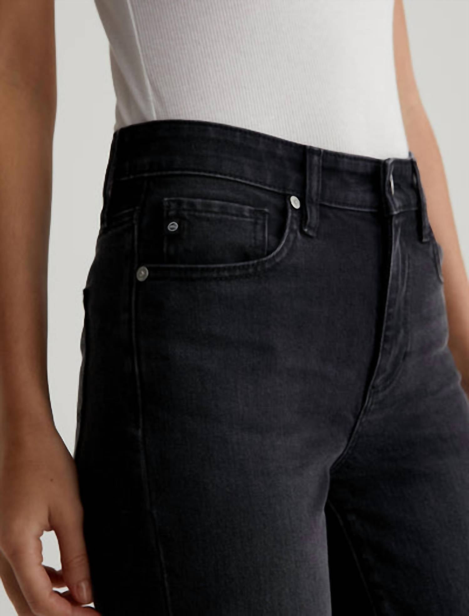 Ag Jeans - Mari Crop Moto Slim Straight Cut Jeans