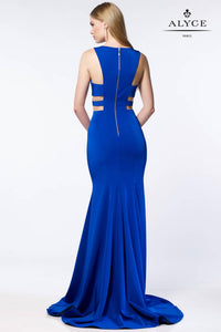 Alyce Paris - Long fit and flare side cut out Gown