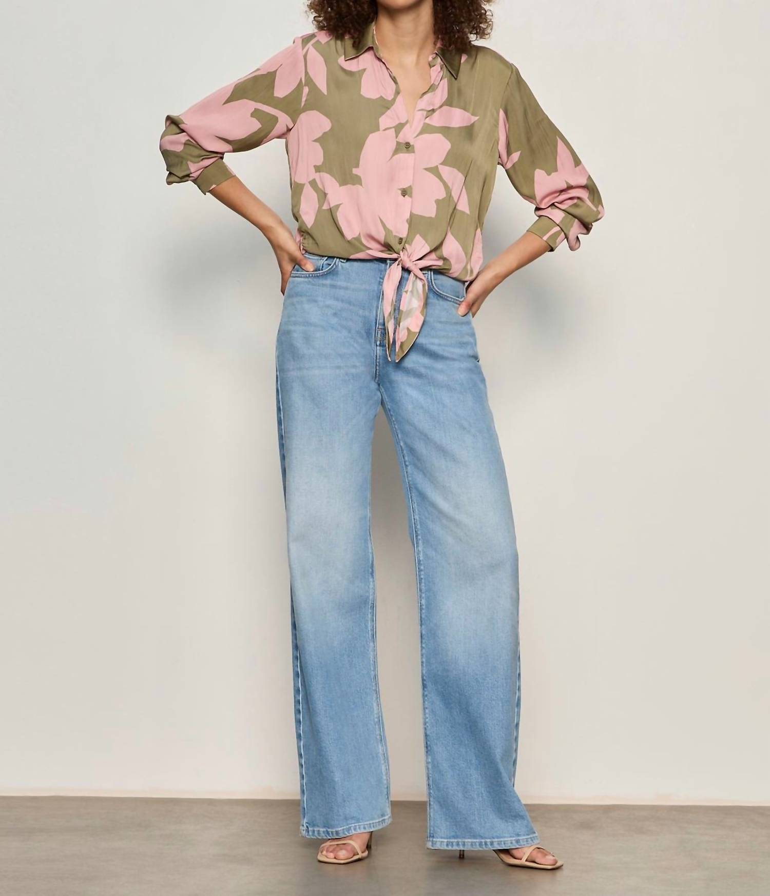 Sanctuary Lover Tie Shirt in pink silhouette - women's shirt - view 4