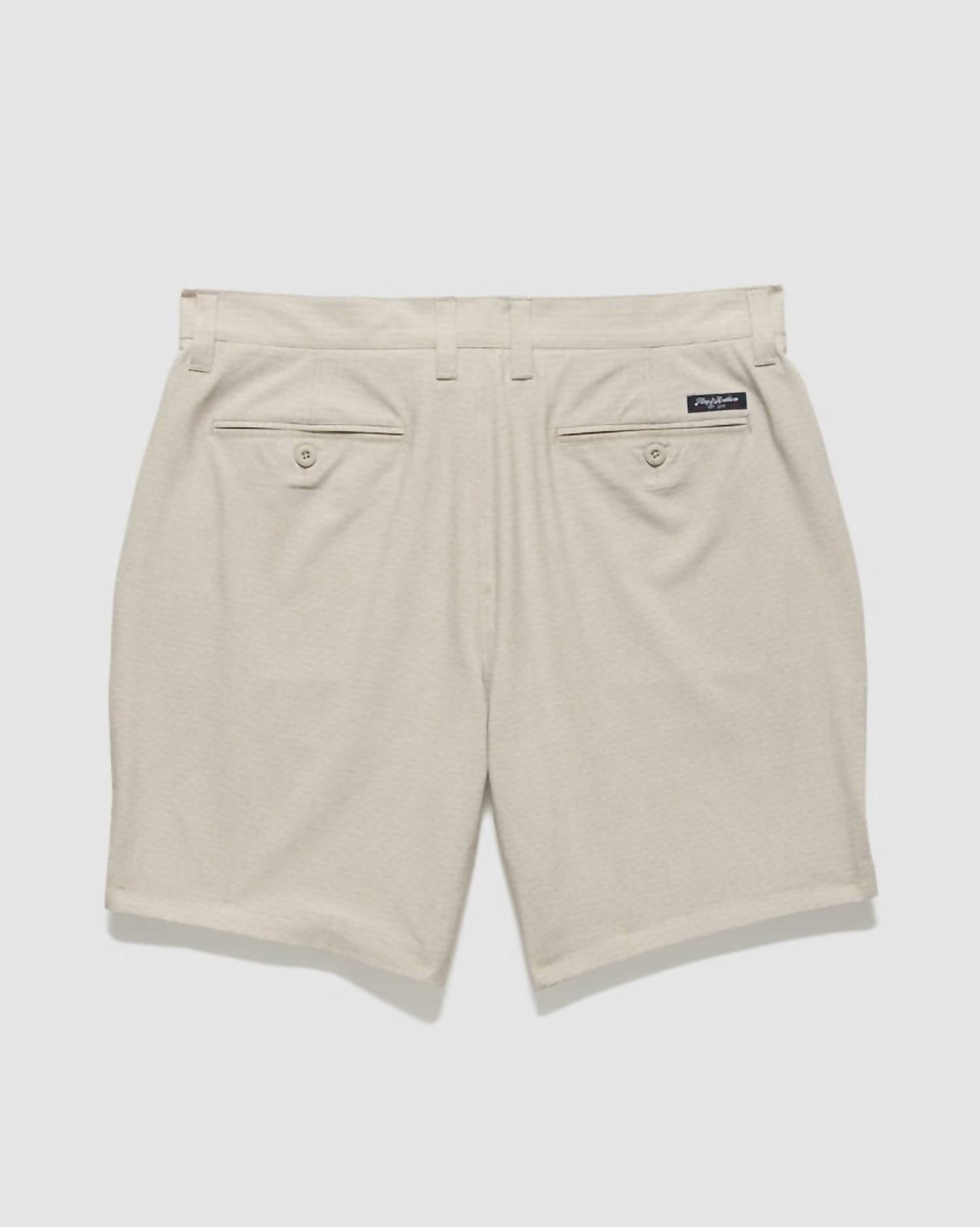 Flags & Anthem Men's Any-wear Madeflex Slub Textured Shorts in silver birch - men's shorts - detail view