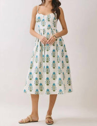 Tcec - Floral Sweetheart Midi Dress