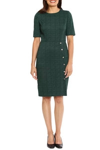 London Times - Short Sleeve Button Skirt Dress
