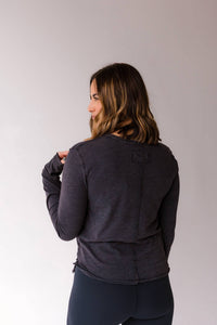 Free People Nova Long Sleeve Tee in black - women's long sleeve top - alternate view