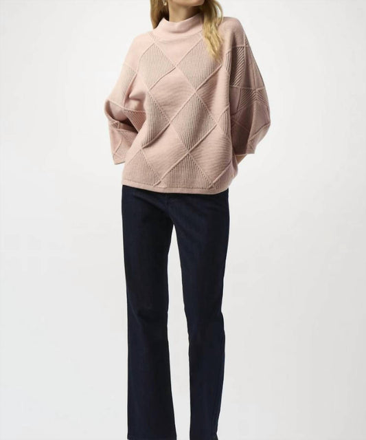 Joseph Ribkoff - Textured Sweater Knit Mock Neck Pullover