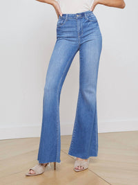 L'Agence - Sera High Rise Sneaker Flare Jean
