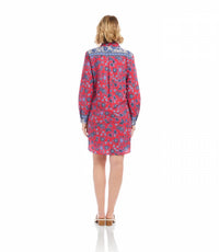 Karen Kane - Long Sleeve Border Print Shirtdress