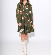Ivy Jane - Floral Knit Shirt Dress