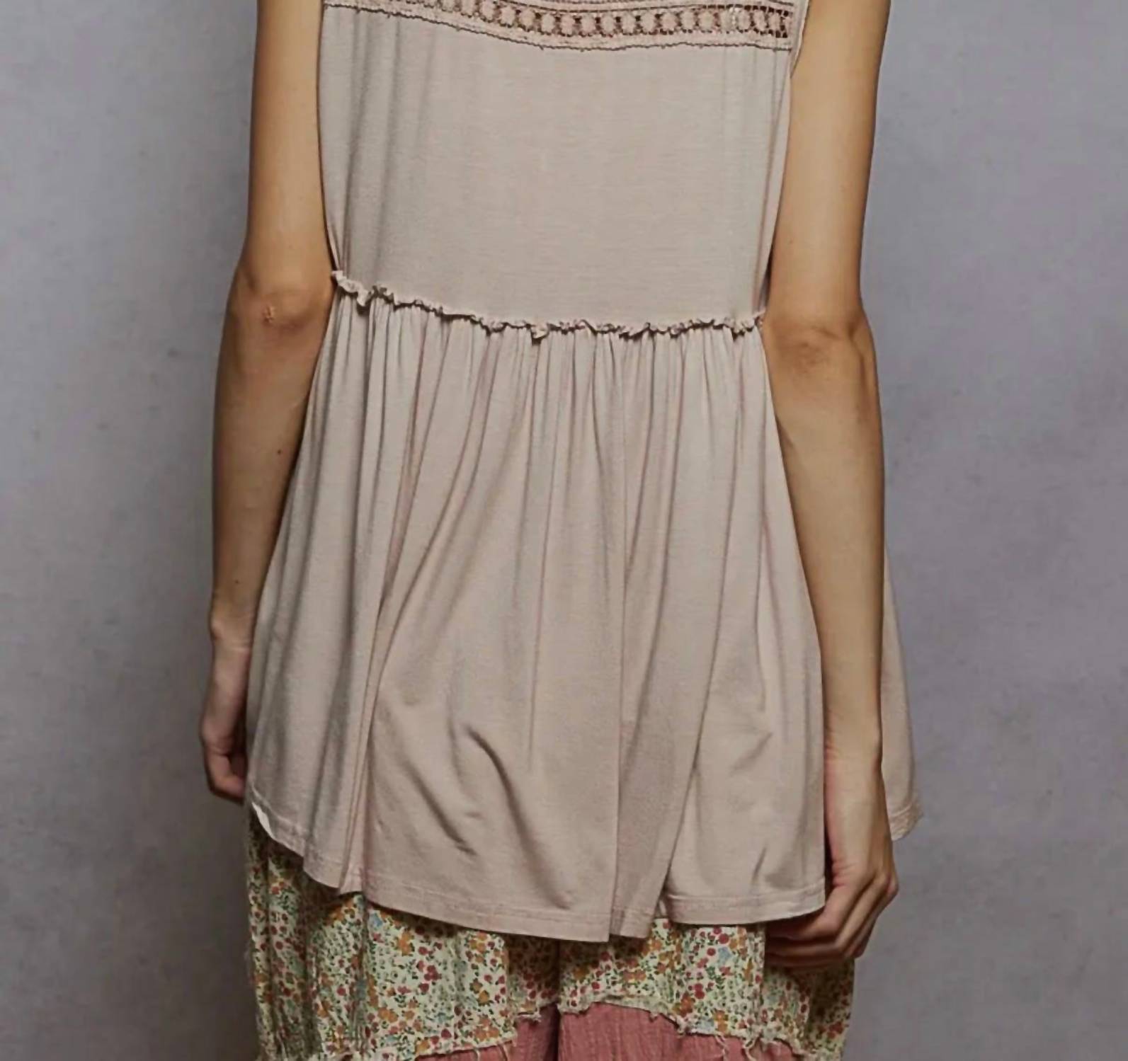 Pol - Sleeveless Loose Fit Baby Doll Casual Knit Top