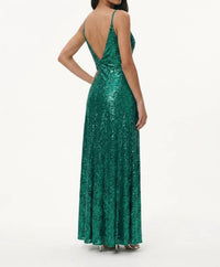 Amarra - Sequined Deep V Neck Dress