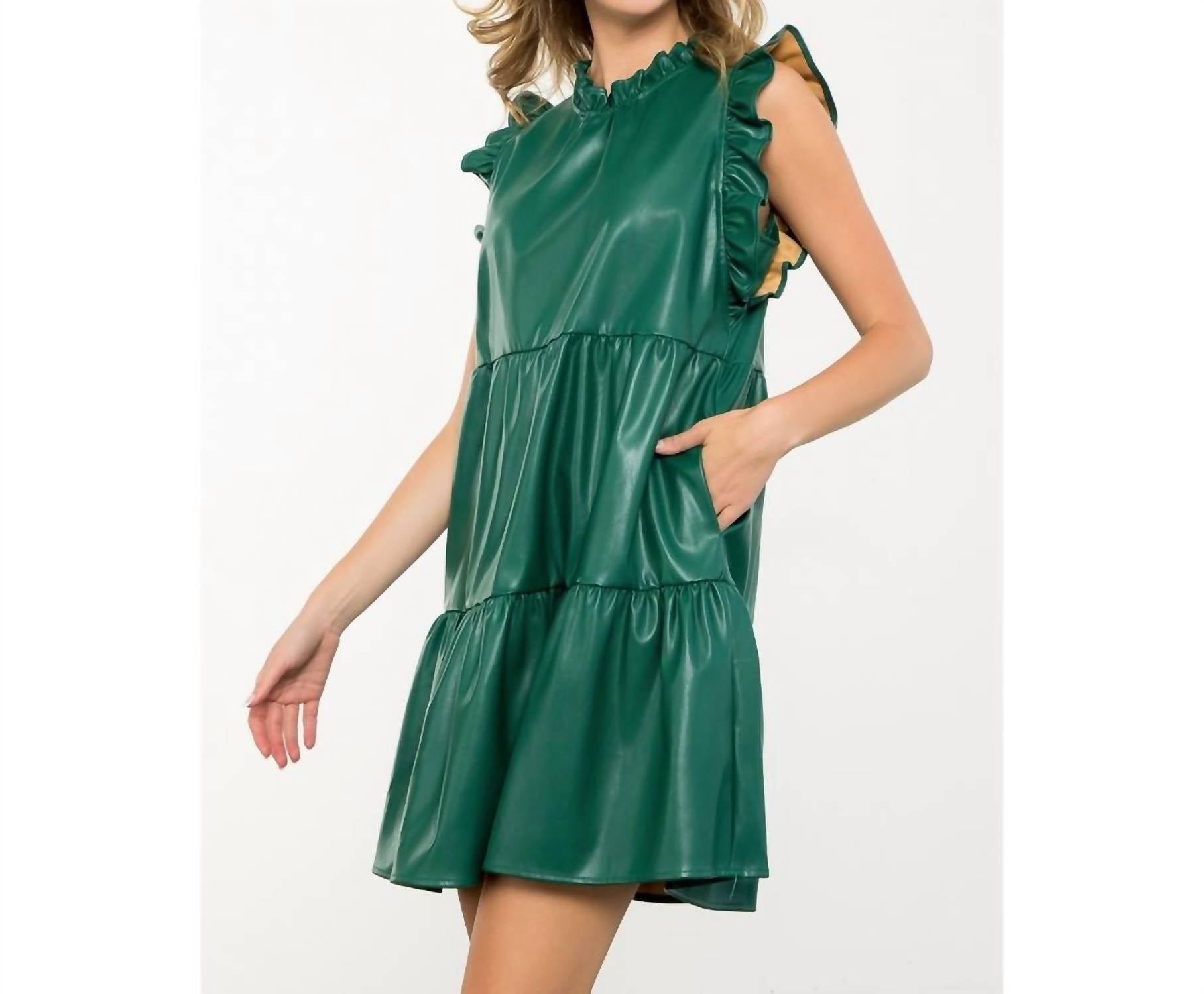 Thml - Ruffle Sleeve Leather Dress