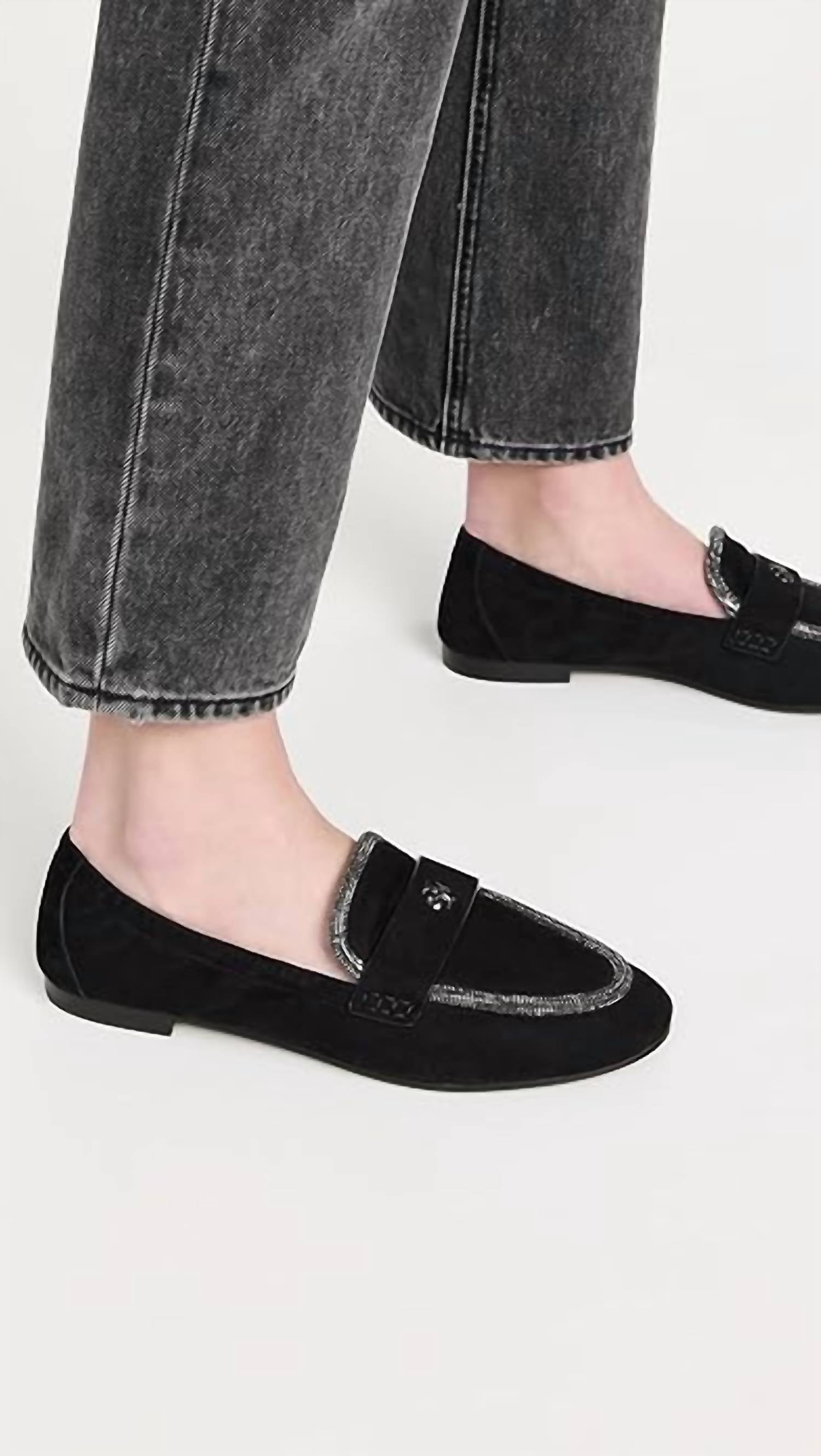 TORY BURCH Women's Ballet Loafer in perfect black crystal - women's flats - alternate view
