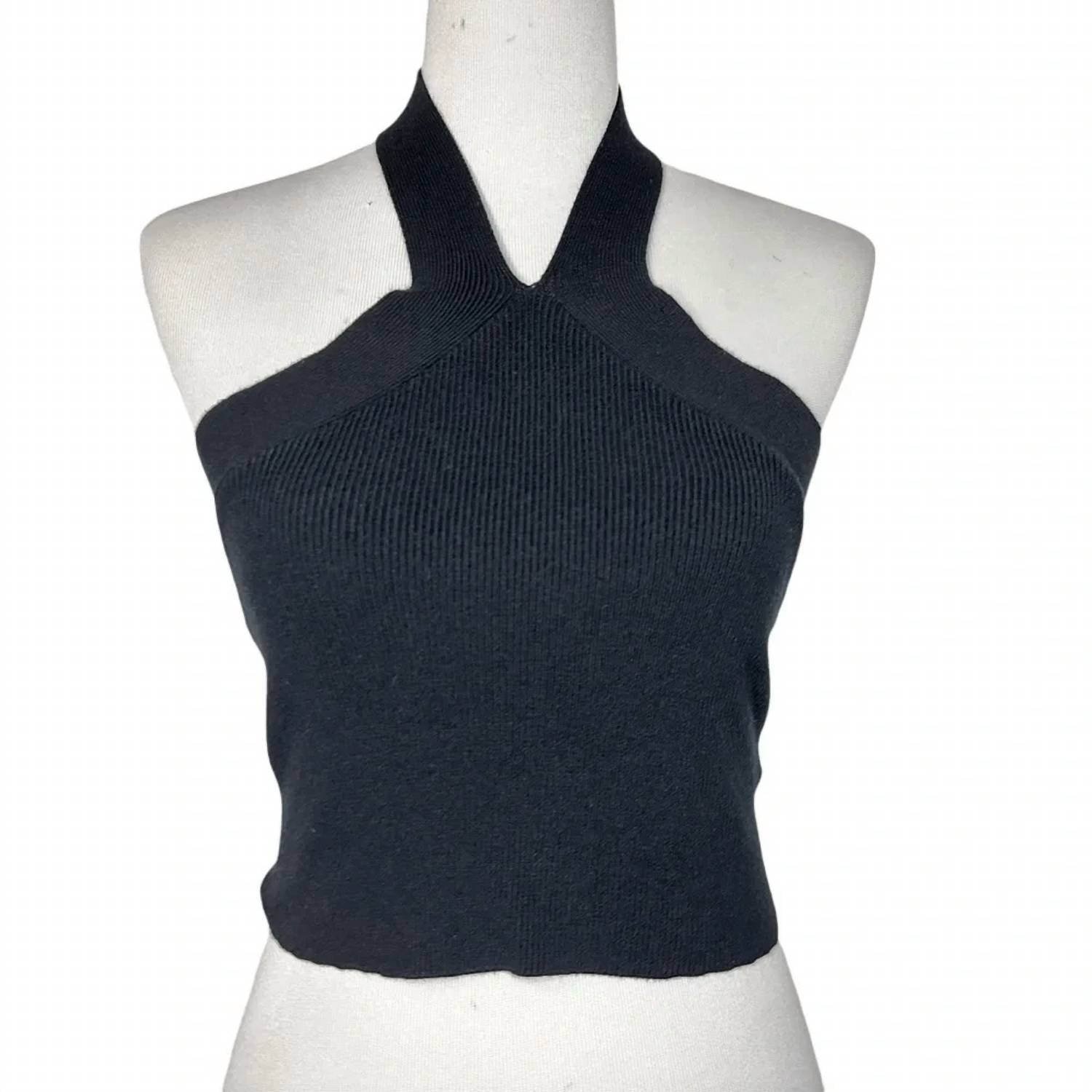 Monrow - Ribbed Sweater Knit Halter Tank Top