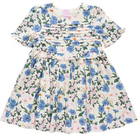 PINK CHICKEN Raquel Dress in melon daisy floral - kids' dress - detail view
