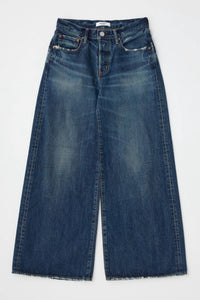 Moussy Women's Vintage Mcdavid Straight Baggy Jeans in dark blue - women's jeans