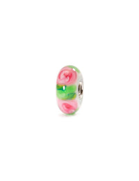 Trollbeads Women's Rose Glass Bead Charm in pink green - women's accessory