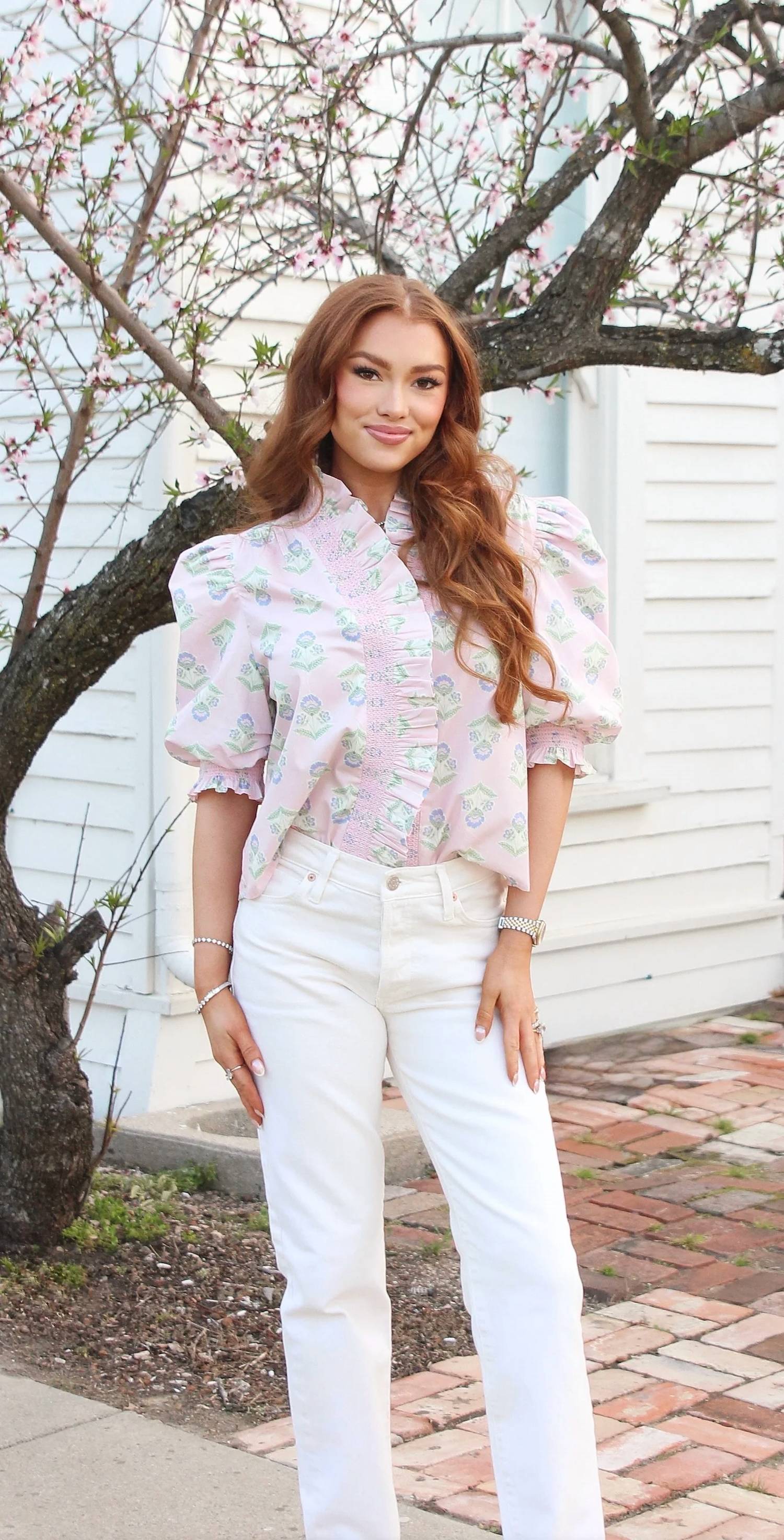 Karlie - French Floral Top