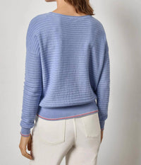 Lilla P - Tipped Hem Wide Neck Sweater