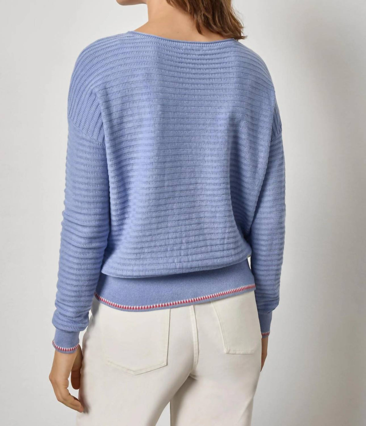 Lilla P - Tipped Hem Wide Neck Sweater