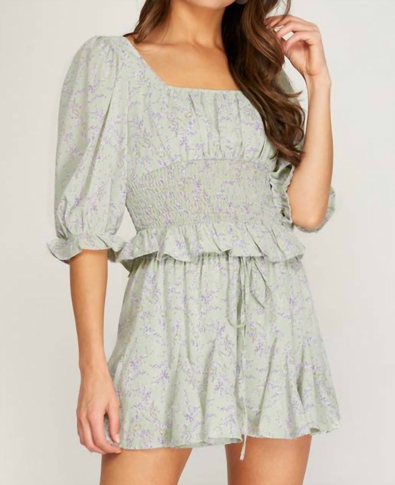 Mint Floral Skort
