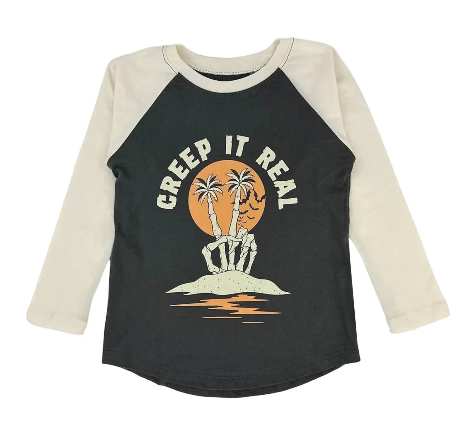 Tiny Whales - Kids' Long Sleeve Creep It Real Raglan Top