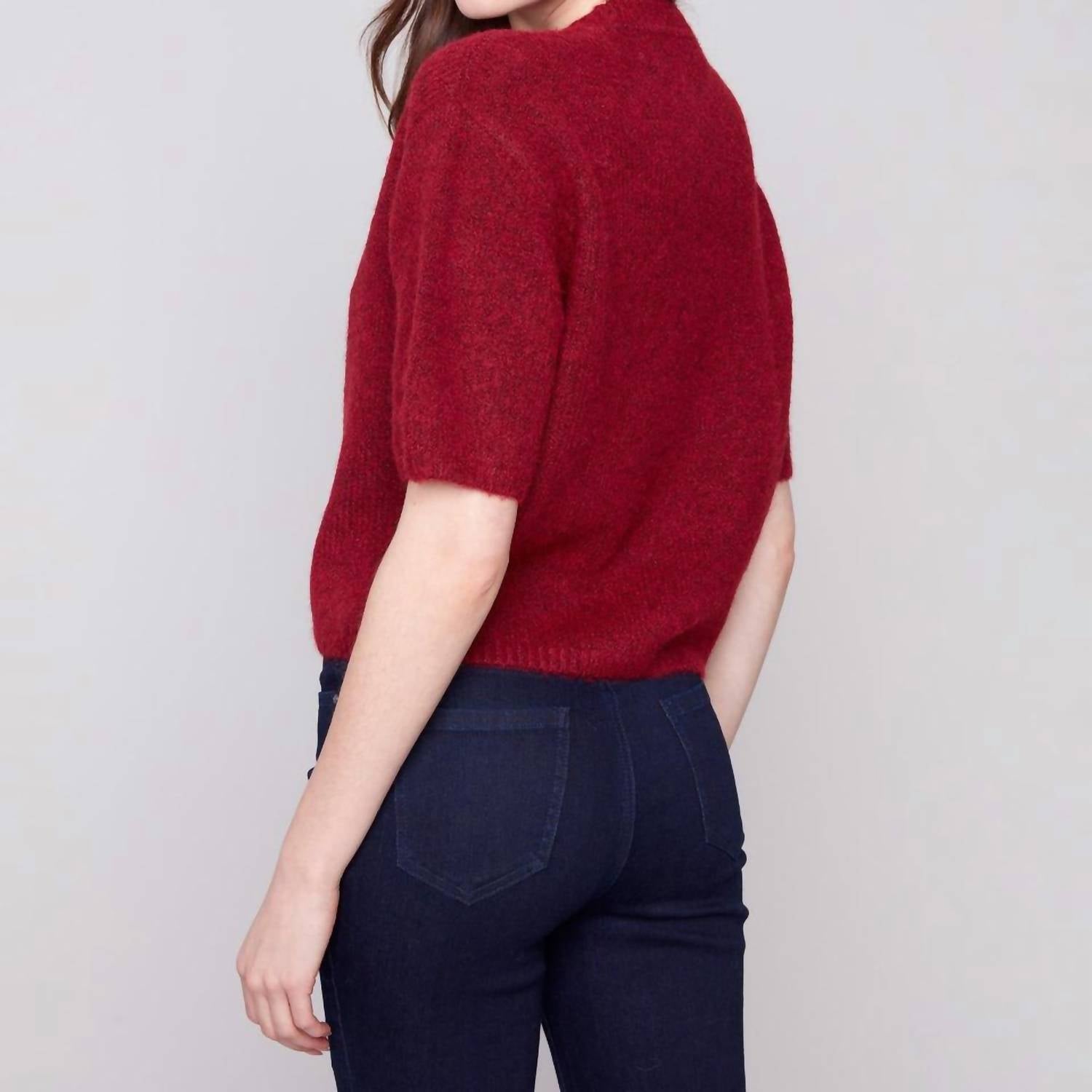 Charlie B - Elbow Sleeve Balloon Shape Sweater