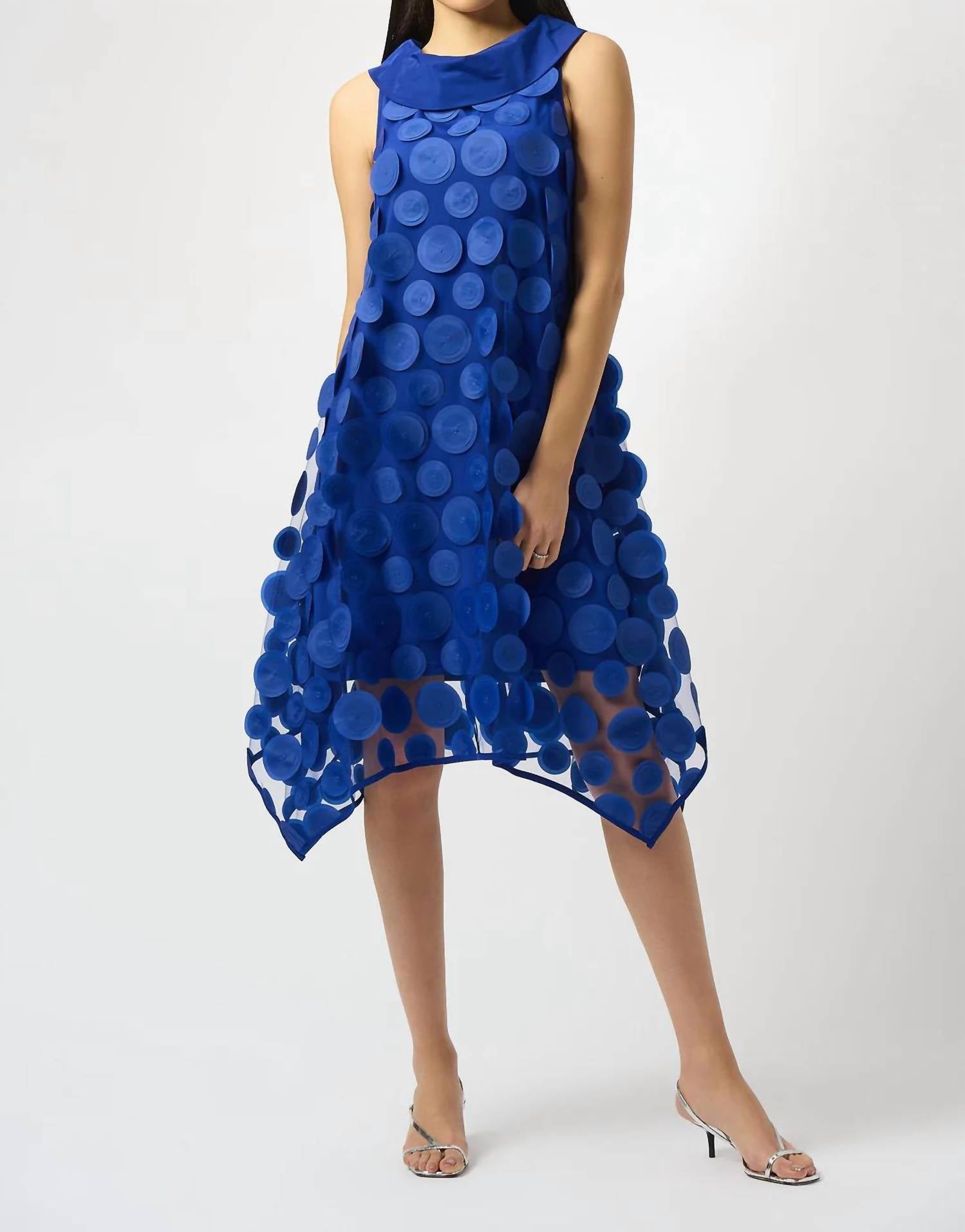 Joseph Ribkoff - 3d Dot Mesh Mini Trapeze Dress