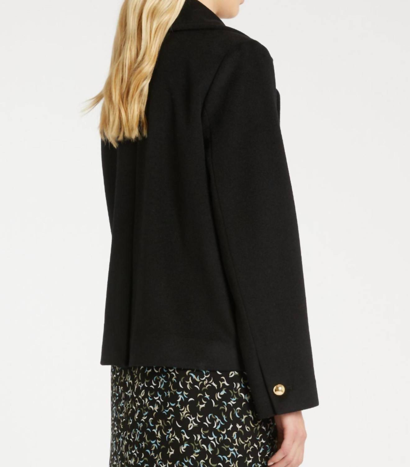MARELLA Lago Cashmere Peacoat in black - women's jacket - detail view