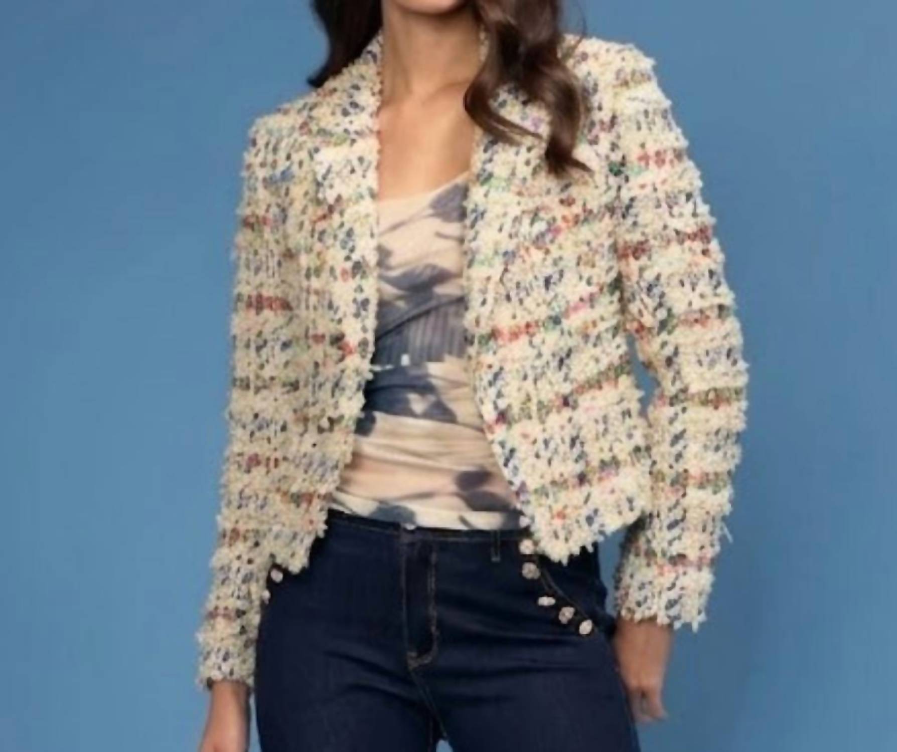 Oolala - Confetti Boucle Open Jacket