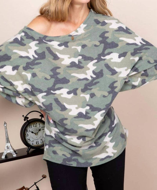 Emerald Collection - Slouchy One Shoulder Dolman Top