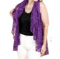 SHAWL DAWLS Delecate Lace Shawl in purple - women's scarf