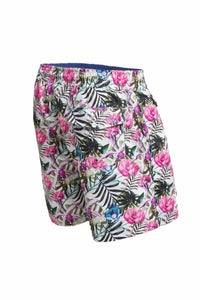 Eight X - Men's Tropical Flora Print Swim Trunks
