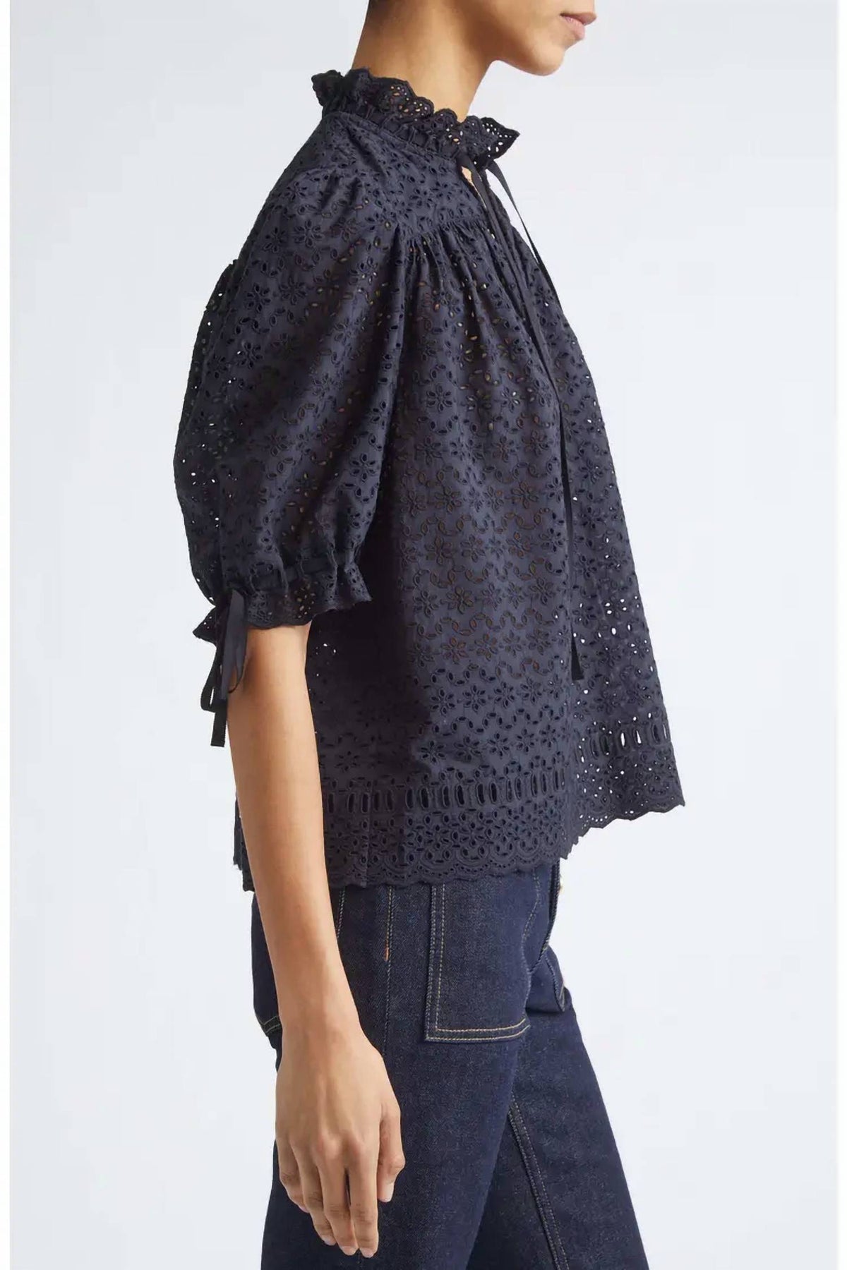 Ulla Johnson - Alouette Eyelet Puff Shoulder Top