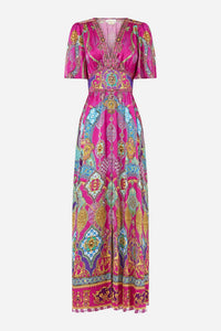 Camilla - Shaped Waistband Dress With Flutter Sleeves
