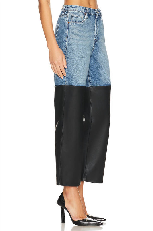 Blanknyc - RIBCAGE STRAIGHT LEG DENIM WITH FAUX LEATHER PANTS