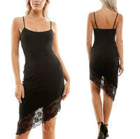 Next Up Elegant Lace Trim Dress in black - women's dress - alternate view