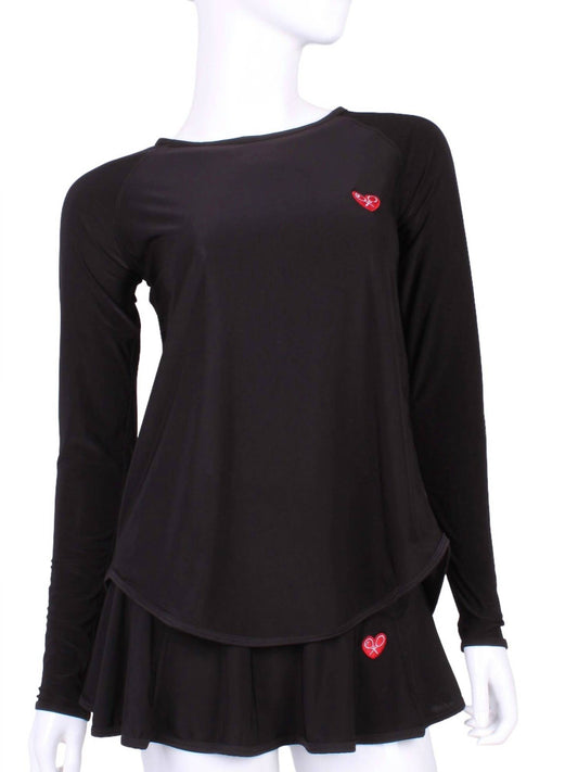 Love Love Tennis - Women's Tie Back Long Sleeve Tee