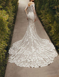 Demetrios - Lace Embellished Sheer Gown