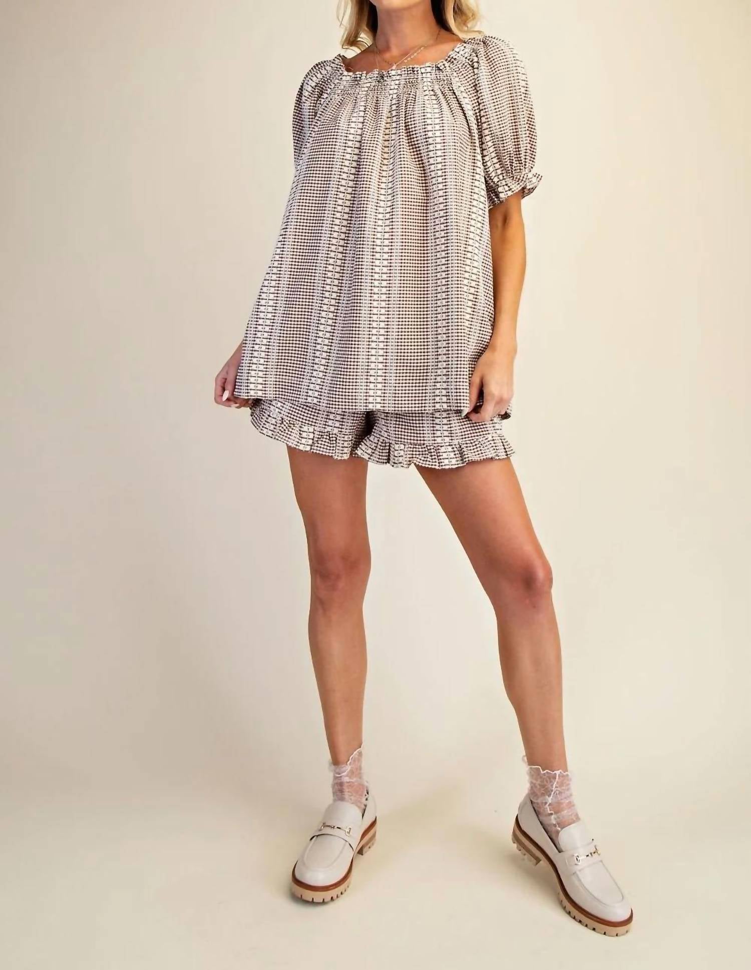 Easel - Gingham Set Top