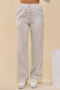Disco Avenue Check Yourself Pants in grey white - women's pants