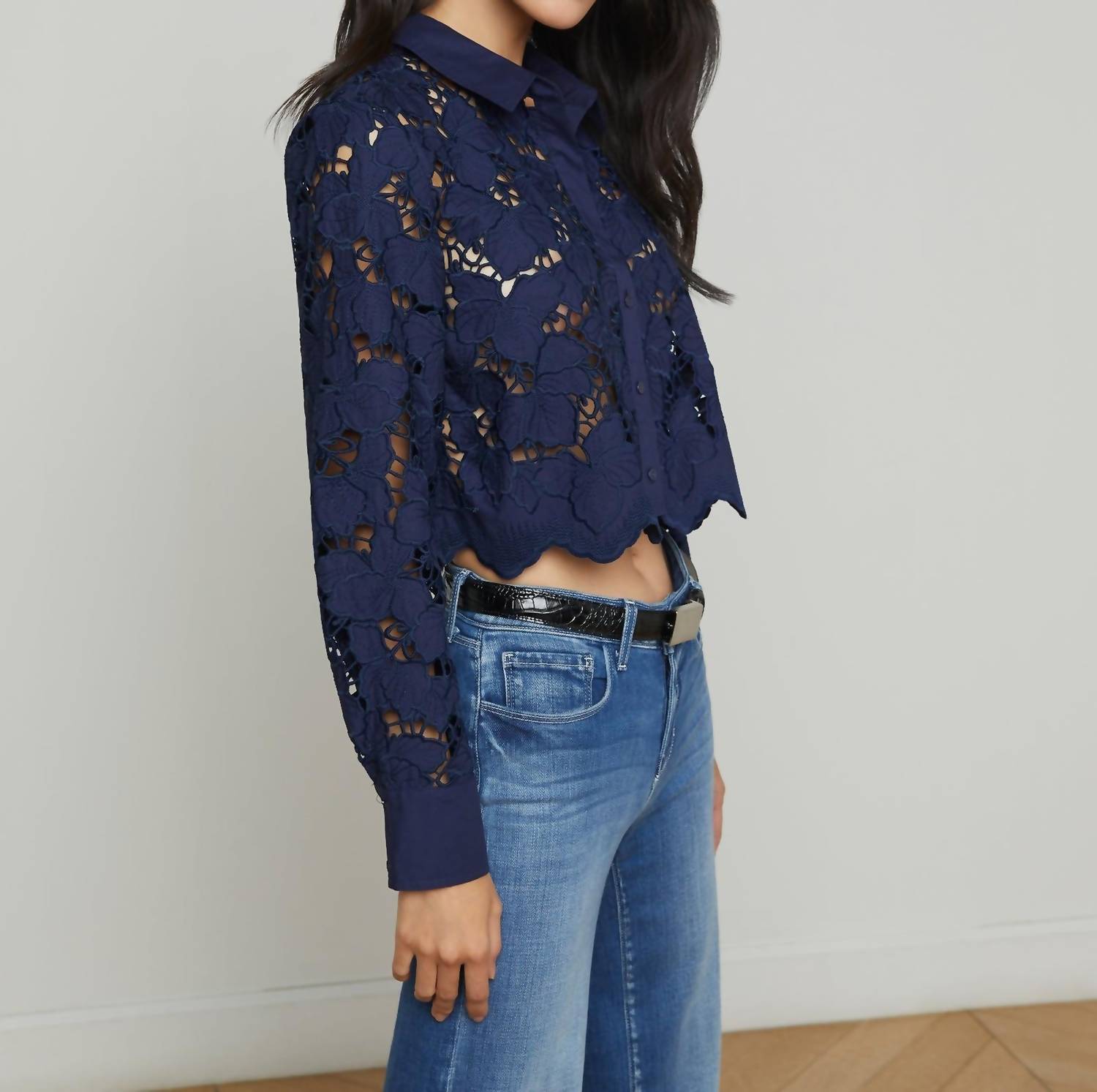 L'Agence - Women's Seychelle Cropped Button Down Top