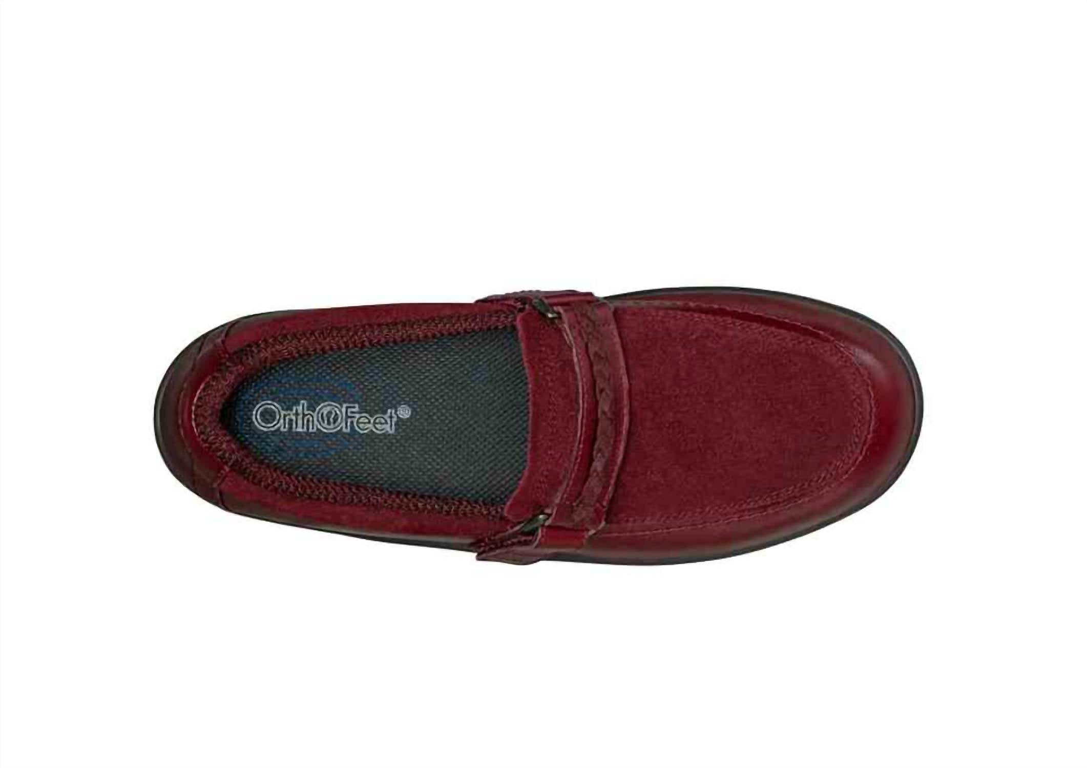Orthofeet Women's Chelsea Dress Shoe in cherry - women's flats - detail view