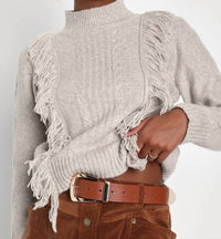 Lulus - Cozy Nature Fringe Sweater