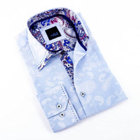 Eight X - Men's Jacquard Shirt With Paisley Trim