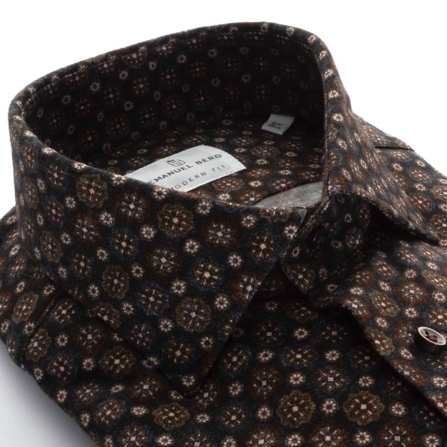 Emanuel Berg Men's Premium Jersey Shirt in charcoal - men's jacket - detail view