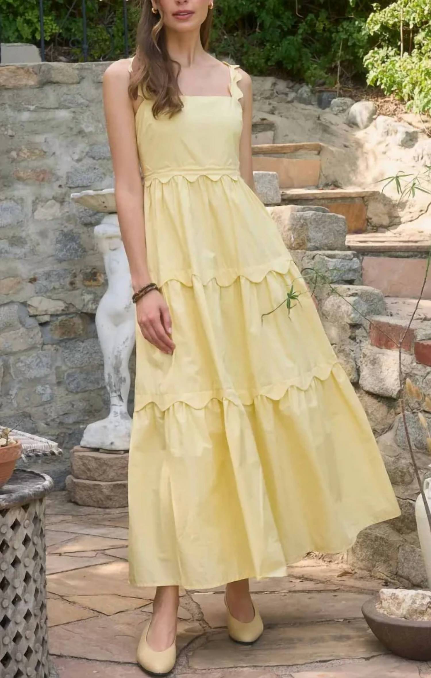 Mint Exclusives - Sherwood Island Scallop Detail Midi Dress